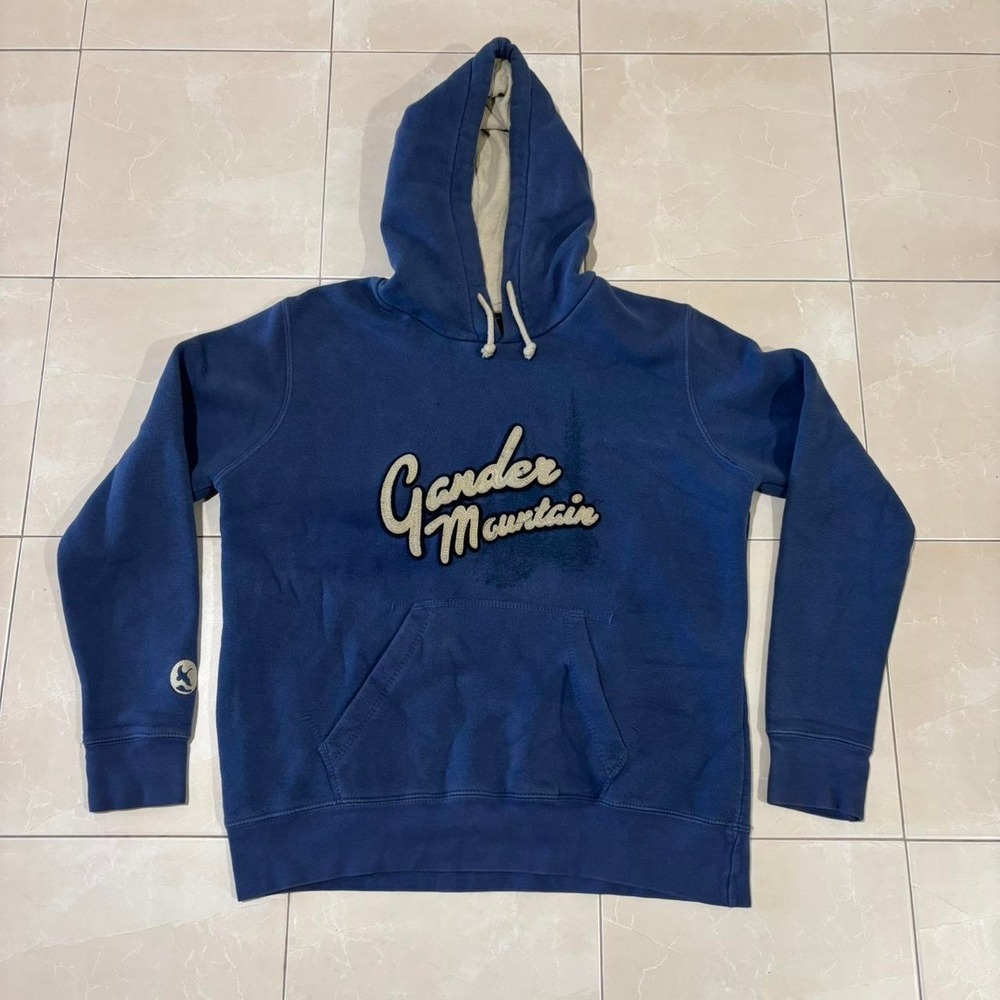 Vintage gander mountain hoodie gorpcore pullover embroidered blue outdoors hike
